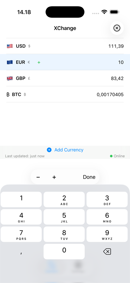 Multi-currency calculator in XChange