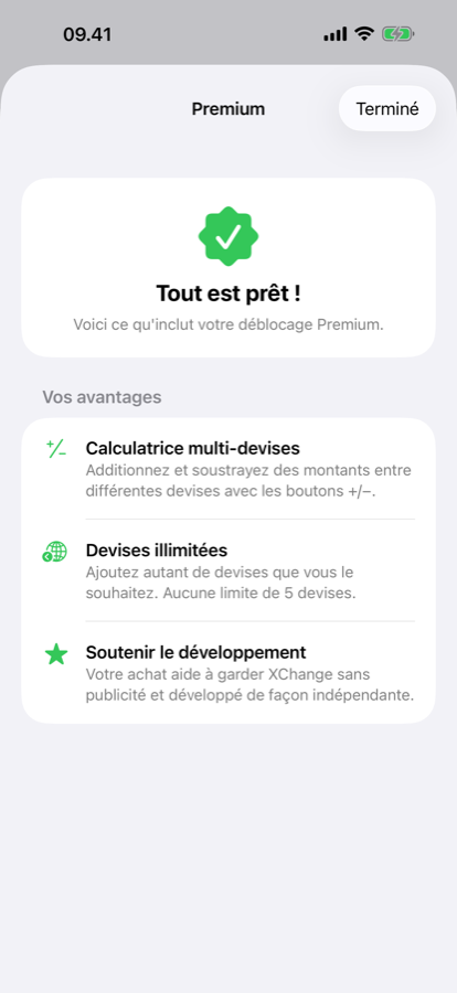 Écran de déblocage Premium de XChange